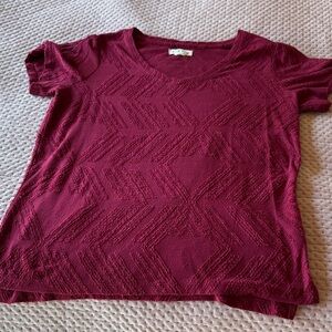 Elegant Burgundy Short Sleeve Top